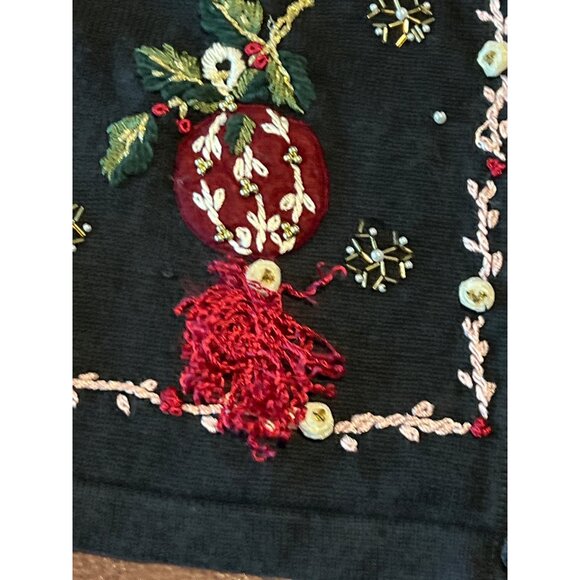 Vintage Victoria Jones Holiday Cardigan  M Ugly Christmas Sweater bell sleeves - Picture 2 of 7